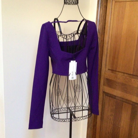 NEW! ZARA Join Life Purple Long Sleeve Crop Top - Picture 7 of 11